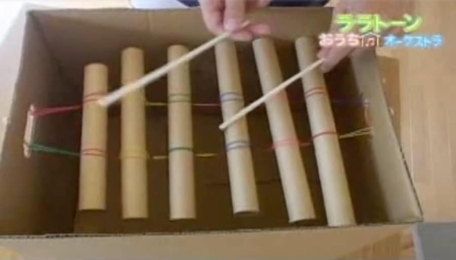 paper roll xylophone