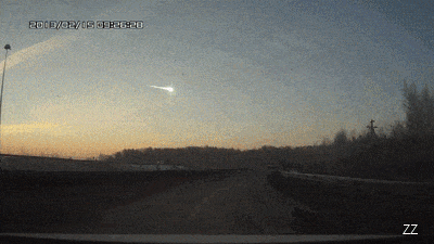 meteorite dash cam gif