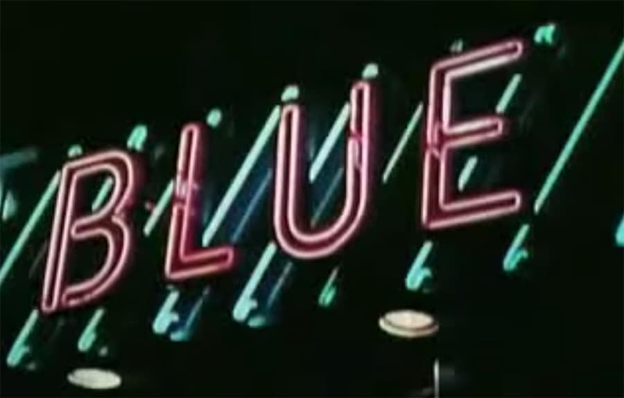 blue word sign
