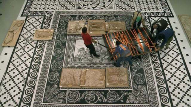dion greece mosaic restoration