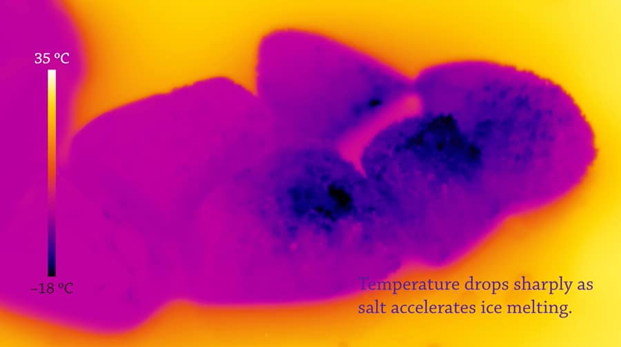 salt and ice - thermal imaging