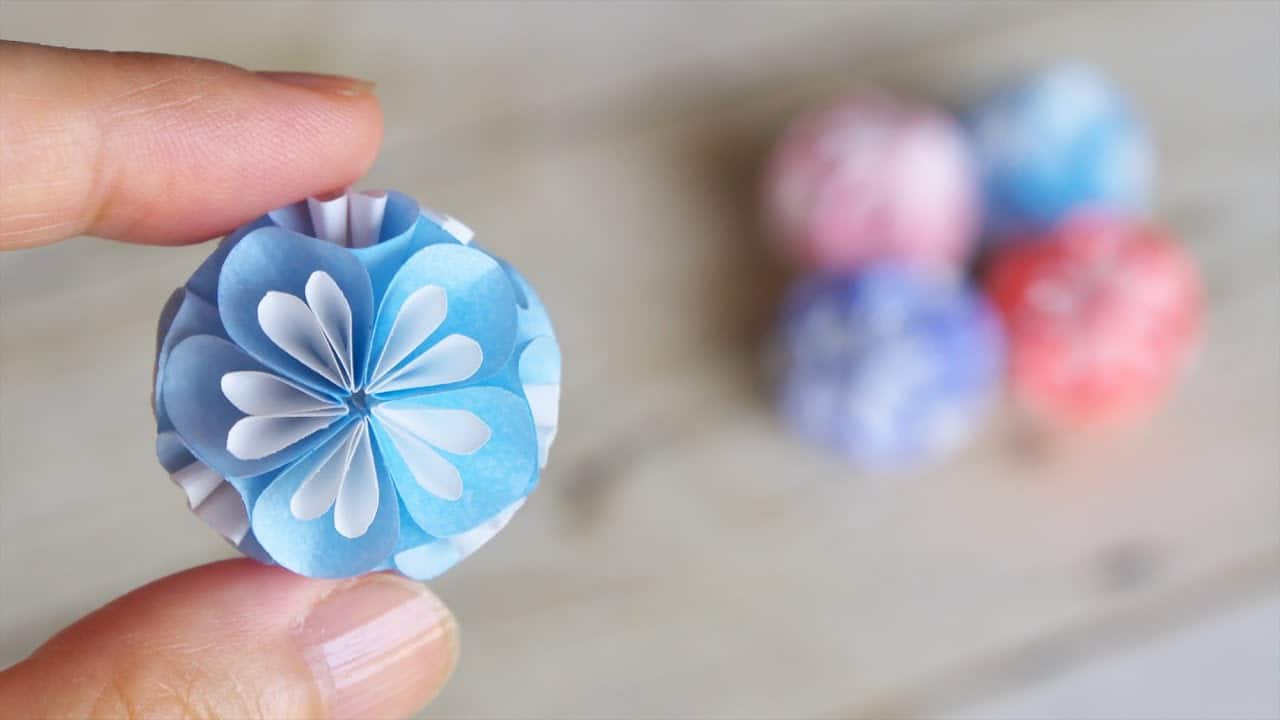 Large origami kusudama paper earrings for all occasions