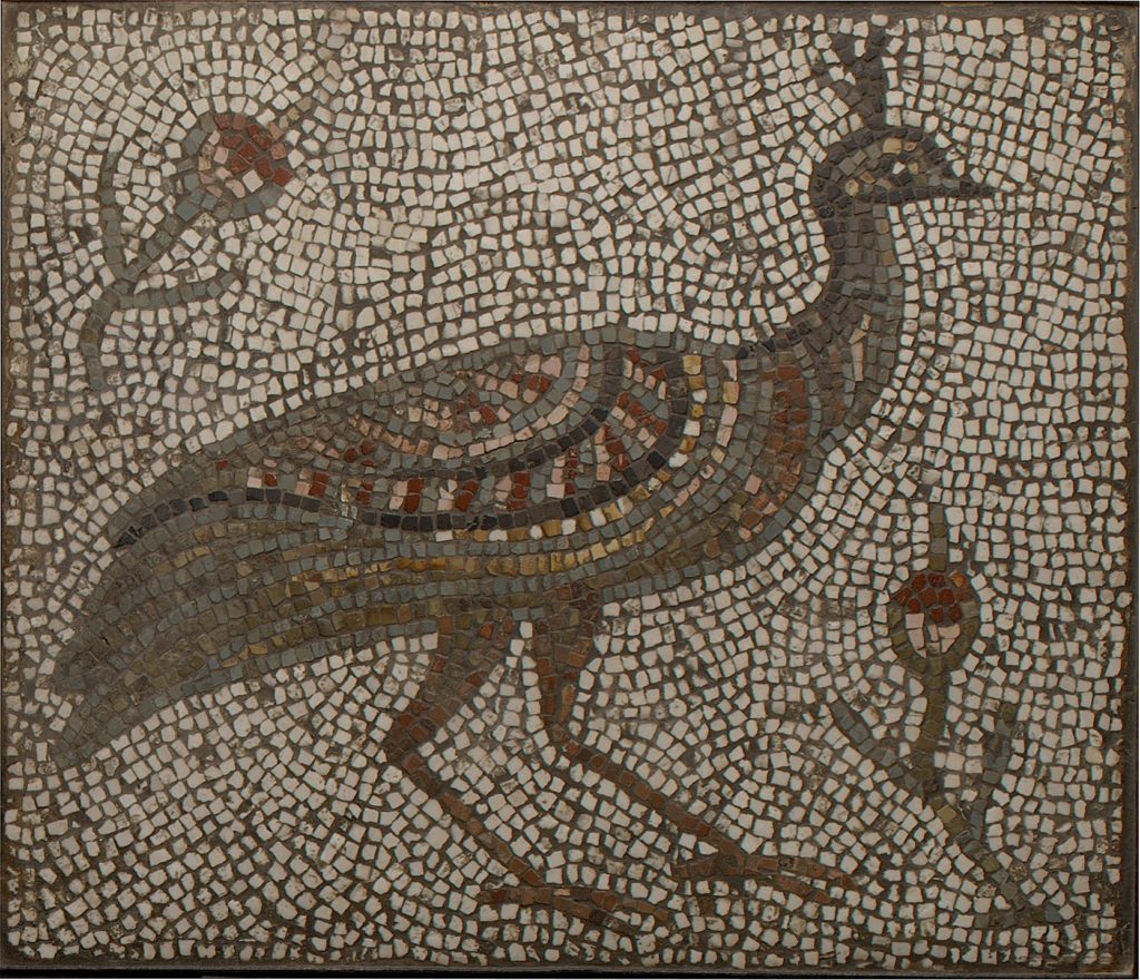 Mosaic with a Peacock and Flowers (The Met)