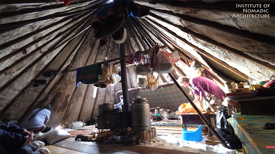 inside the cosy yurt