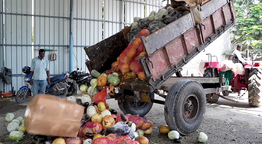 vegetable dump truck