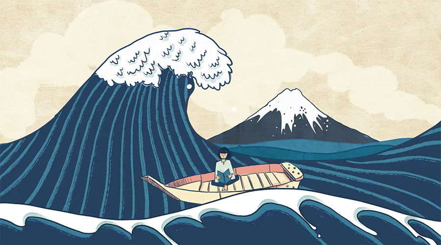 The Great Wave, animated for MetKids
