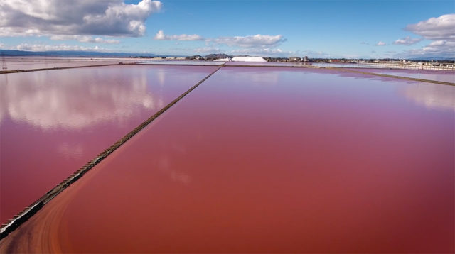 salt ponds drone video by Ghost Deini on YouTube