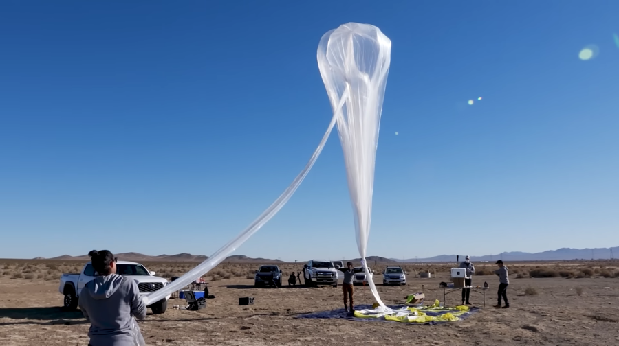 filling the weather balloon