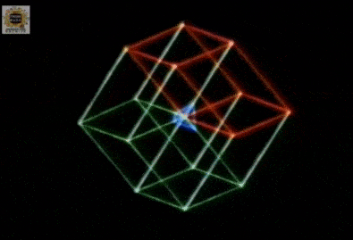 The resulting shapes of slicing a four dimensional cube.