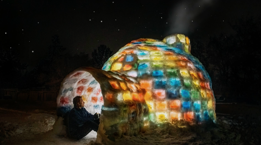 Matt Allred's rainbow igloo